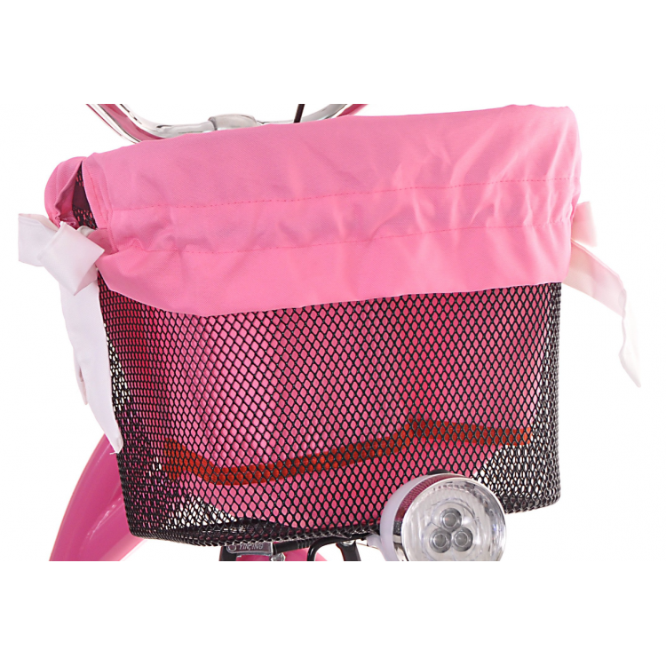 Vložka do košíka ružová s bielymi stužkami